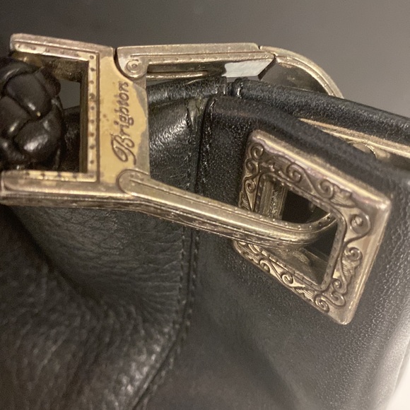 BRIGHTON Black Pebbled Leather Shoulder Bag Purse - Picture 10 of 17